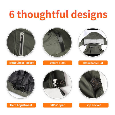 Tuyết Windbreaker áo khoác điện ấm hơn polyester ấm bông áo khoác với nắp