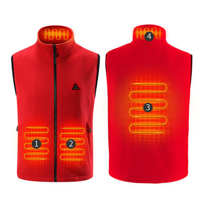 Áo gilet sưởi ấm mùa đông có thể sạc lại màu đỏ Áo ghi lê nhiệt điện ngoài trời