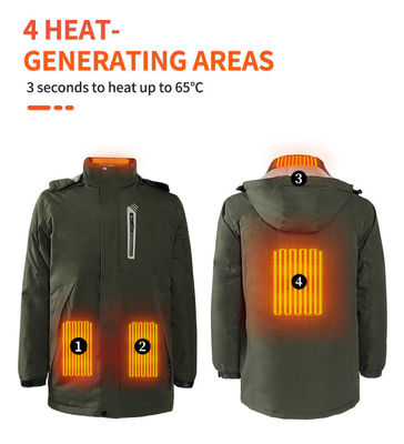Tuyết Windbreaker áo khoác điện ấm hơn polyester ấm bông áo khoác với nắp