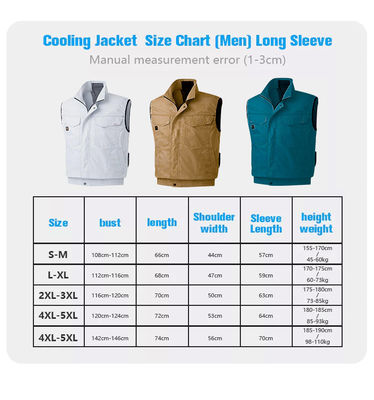 Quạt làm mát chạy bằng pin Vest 6700mAh 4XL Áo lạnh cho mùa hè