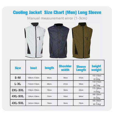 Quần áo điều hòa màu đen Áo khoác làm mát bằng quạt dưới thời tiết nóng 100% Polyester