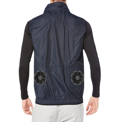 Quần áo điều hòa màu đen Áo khoác làm mát bằng quạt dưới thời tiết nóng 100% Polyester