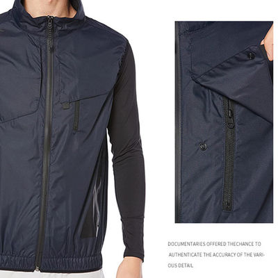 Quần áo điều hòa màu đen Áo khoác làm mát bằng quạt dưới thời tiết nóng 100% Polyester