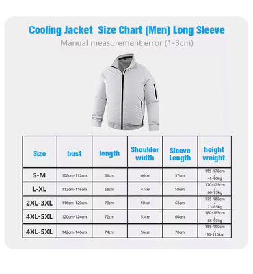 4XL Áo sơ mi dệt kim có điều hòa không khí Áo khoác làm mát AC thoáng khí