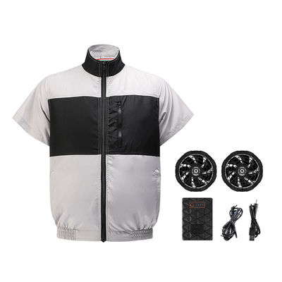 Quạt làm mát màu đen xám nhạt Vest S/M/L/XL/XXL/XXXL Optinal với pin 6700mAh
