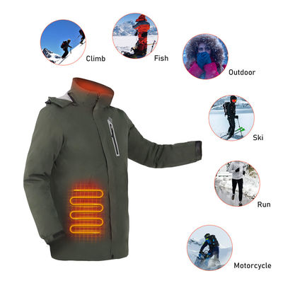 Tuyết Windbreaker áo khoác điện ấm hơn polyester ấm bông áo khoác với nắp