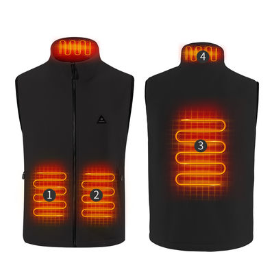 Áo vest săn bắn chạy bằng pin màu đen Máy làm ấm cơ thể được làm nóng bằng tia hồng ngoại xa
