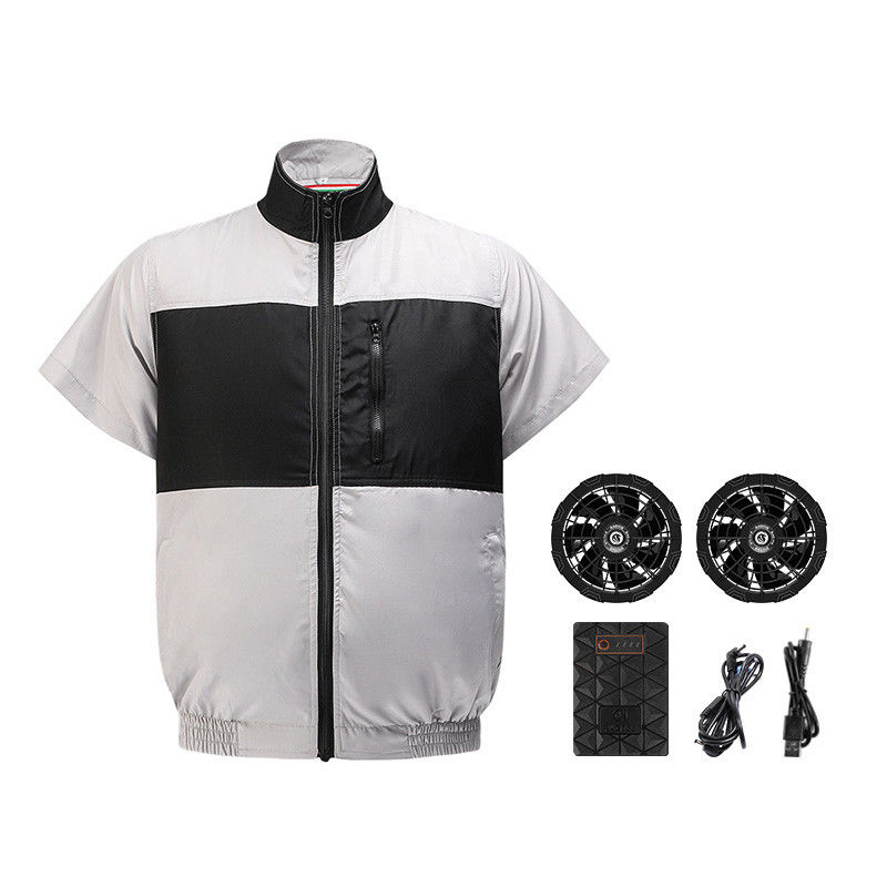 Quạt làm mát màu đen xám nhạt Vest S/M/L/XL/XXL/XXXL Optinal với pin 6700mAh